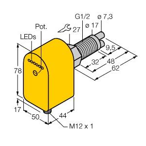 TURCK德国图尔克 紧凑型插入式流量传感器 FCS-G1/2A4P-AP8X-H1141
