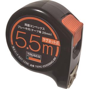 TRUSCO 双面凸25宽5.5m 带刹车磁力爪 黑色　TERC-2555BMG-BK刘15621198049