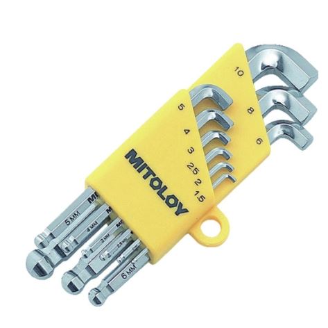 MITOLOY水户工机短头内六角扳手套装HBS900S青岛平山郭-158-54210565